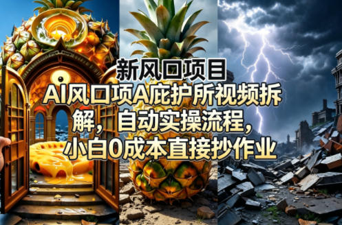 新风口项目AI庇护所视频拆解，自动实操流程，小白0成本直接抄作业-千城资源网