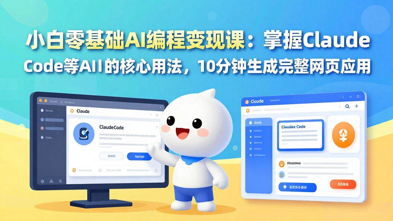 （17562期）小白零基础AI编程变现课：掌握Claude Code等AI工具的核心用法，10分钟生成完整网页应用-千城资源网