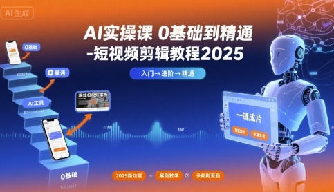 AI实操课0基础到精通-短视频剪辑教程2025-千城资源网
