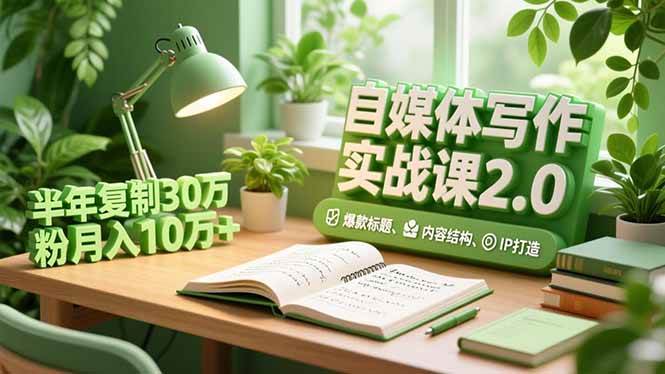 （16734期）自媒体写作实战课2.0，爆款标题、内容结构、IP打造，半年复制30万粉月入10万+-千城资源网