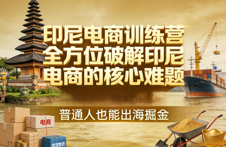 印尼电商训练营，全方位破解印尼电商的核心难题，普通人也能出海掘金-千城资源网