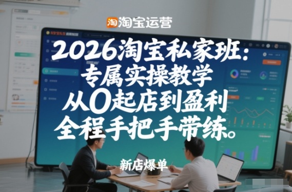 2026淘宝私家班：专属实操教学，从0起店到盈利，全程手把手带练-千城资源网