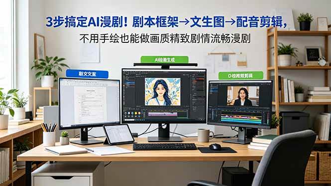 （18866期）3步搞定AI漫剧！剧本框架→文生图→配音剪辑，不用手绘也能做画质精致剧情流畅漫剧-千城资源网