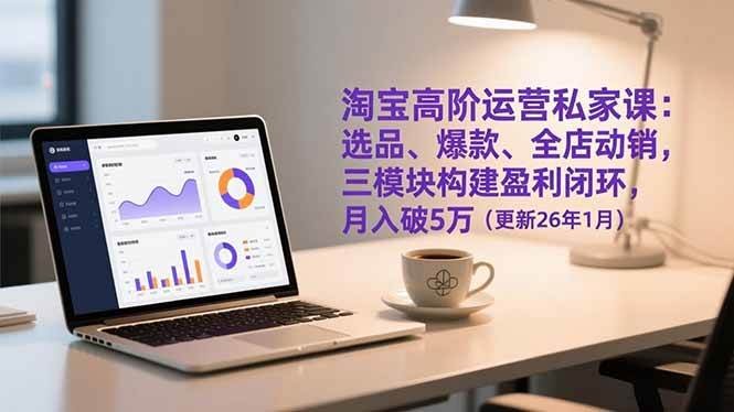 （17080期）淘宝高阶运营私家课：选品、爆款、全店动销，三模块构建盈利闭环，月入破5万（更新26年1月）-千城资源网