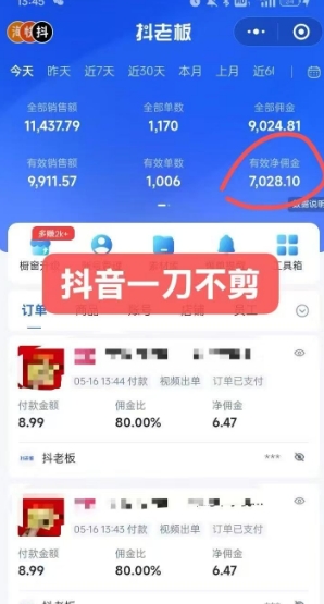 抖音短视频一刀不剪带货，不剪辑，不直播，每天发个视频，等着出单获取带货佣金-千城资源网