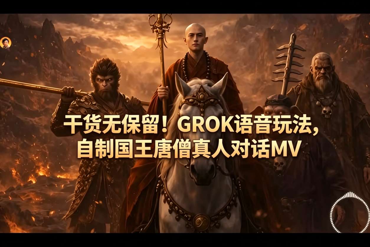 干货无保留！GROK语音玩法，自制国王唐僧真人对话MV-千城资源网
