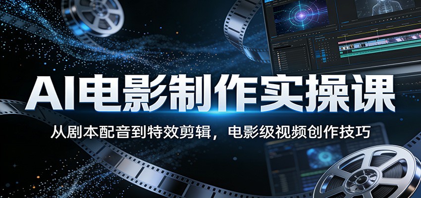 AI电影制作实操课：从剧本配音到特效剪辑，电影级视频创作技巧-千城资源网