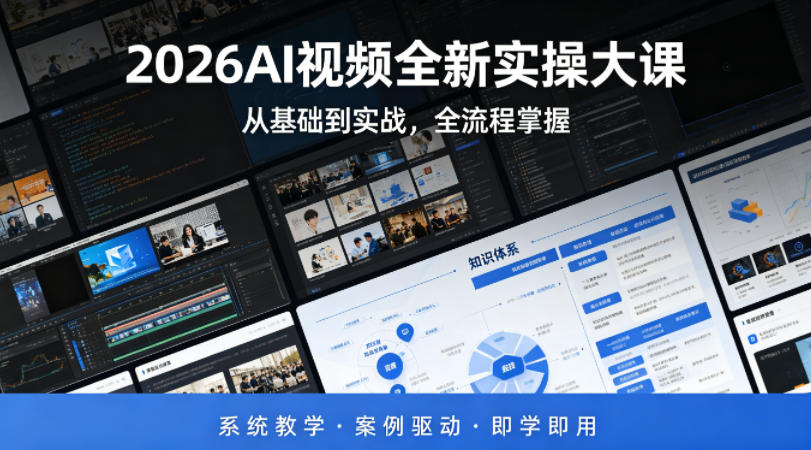 2026AI视频全新实操大课，从基础到实战，全流程掌握，系统教学·案例驱动·即学即用-千城资源网