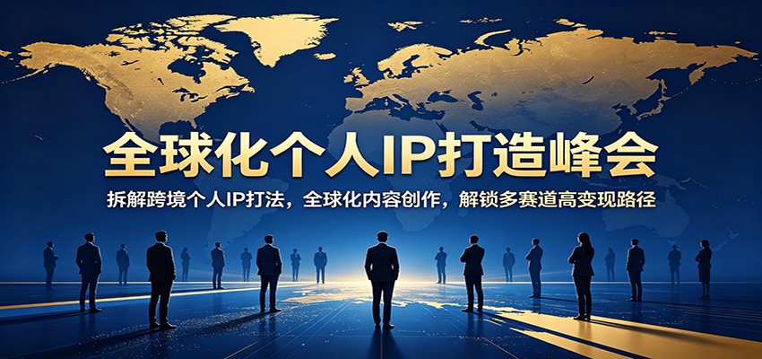 全球化个人IP打造峰会：拆解跨境个人IP打法，全球化内容创作，解锁多赛道高变现路径-千城资源网
