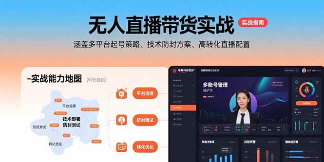 （15622期）无人直播带货实战，涵盖多平台起号策略、技术防封方案、高转化直播配置-千城资源网