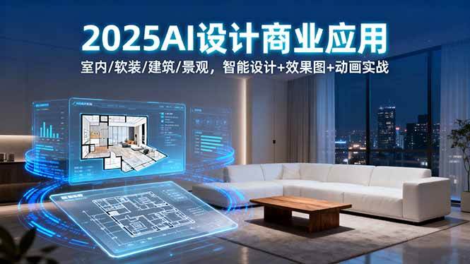 （16052期）2025AI设计商业应用：室内/软装/建筑/景观，智能设计+效果图+动画实战-千城资源网