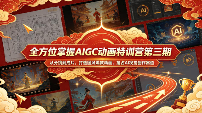 全方位掌握AIGC动画特训营第三期，从分镜到成片，打造国风爆款动画，抢占AI视觉创作赛道红利-千城资源网
