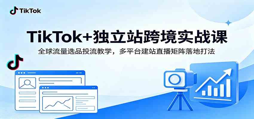TikTok+独立站跨境实战课：全球流量选品投流教学，多平台建站直播矩阵落地打法-千城资源网