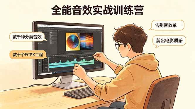 （18287期）全能音效实战训练营：数千种分类音效+数十个FCPX工程，告别音效单一，剪出电影质感-千城资源网