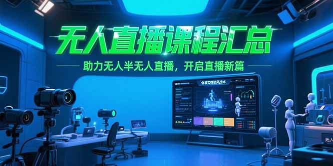 （15218期）无人直播课程汇总，含非实时防风技术，助力无人半无人直播，开启直播新篇-千城资源网