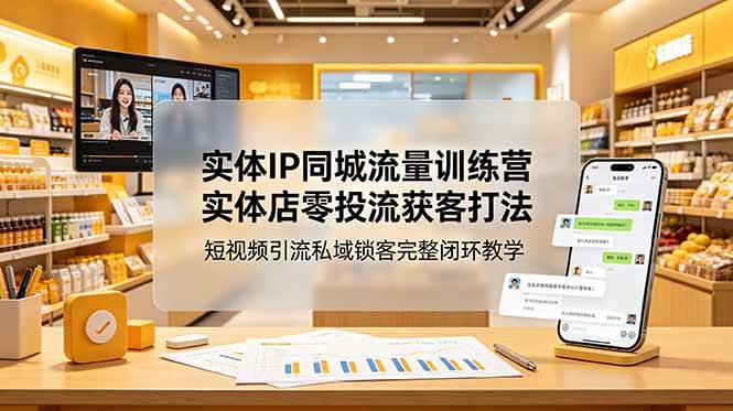 （18999期）实体IP同城流量训练营：实体店零投流获客打法，短视频引流私域锁客完整闭环教学-千城资源网
