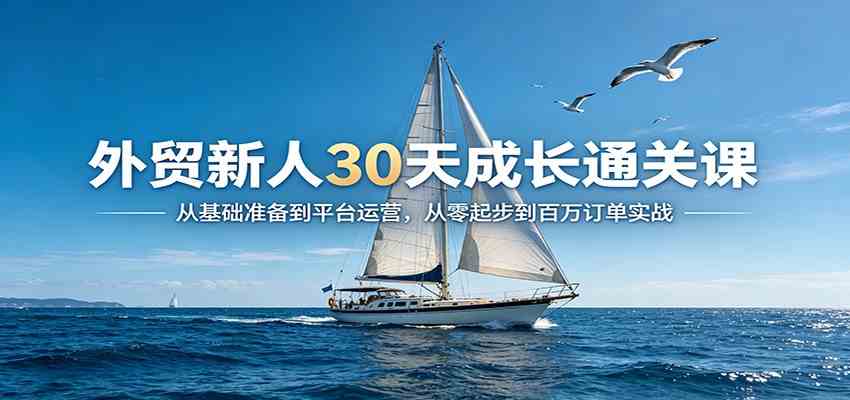外贸新人30天成长通关课：从基础准备到平台运营，从零起步到百万订单实战-千城资源网
