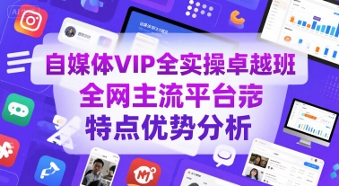 自媒体VIP全实操卓越班，全网主流平台特点优势分析-千城资源网