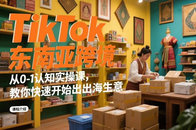TikTok东南亚跨境从0-1认知实操课，教你快速开始出海生意-千城资源网