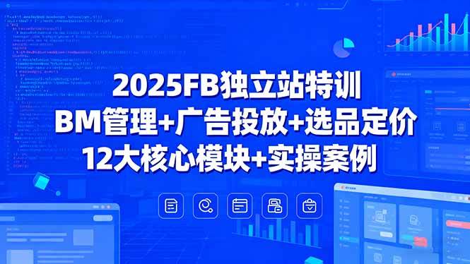 （15962期）2025FB独立站特训，BM管理+广告投放+选品定价，12大核心模块+实操案例-千城资源网