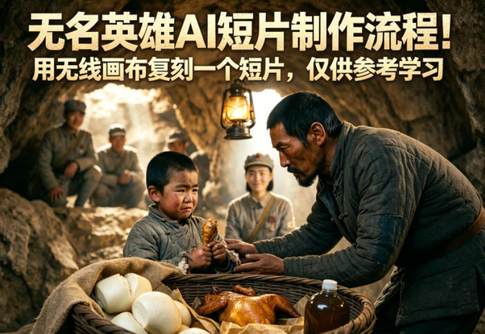 无名英雄AI短片制作流程！用无线画布复刻一个短片，仅供参考学习-千城资源网