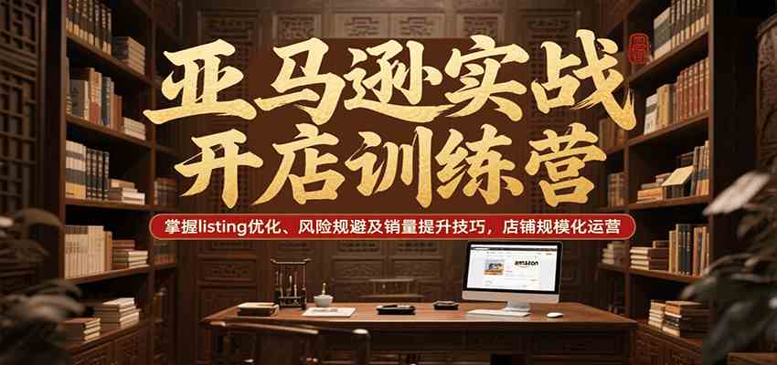 亚马逊实战开店训练营，掌握listing优化、风险规避及销量提升技巧，店铺规模化运营-千城资源网
