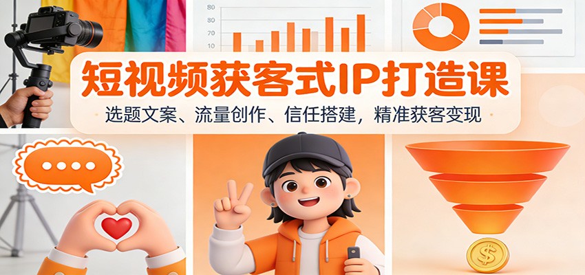 短视频获客式IP打造课：选题文案、流量创作、信任搭建，精准获客变现-千城资源网