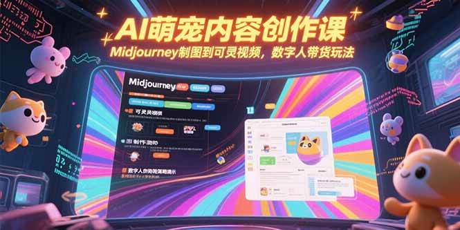 （15311期）AI萌宠内容创作课，Midjourney制图到可灵视频，数字人带货玩法-千城资源网