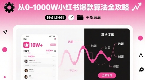 从0-1000W小红书爆款算法全攻略，时长1.5小时，干货满满-千城资源网