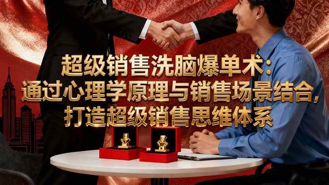 （16370期）超级销售洗脑爆单术：通过心理学原理与销售场景结合,打造超级销售思维体系-千城资源网