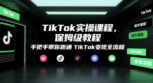 TikTok实操课程，保姆级教程，手把手带你跑通TikTok变现全流程-千城资源网