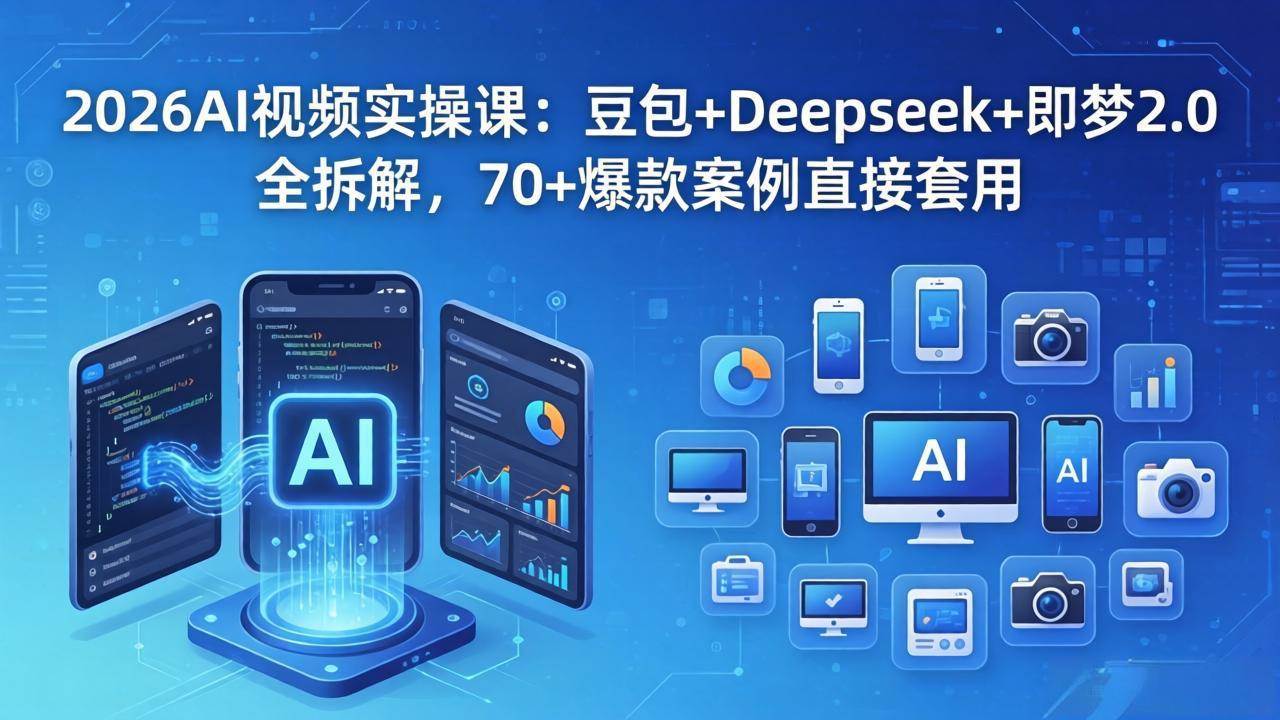 （18263期）2026AI视频实操课：豆包+Deepseek+即梦2.0全拆解，70+爆款案例直接套用-千城资源网