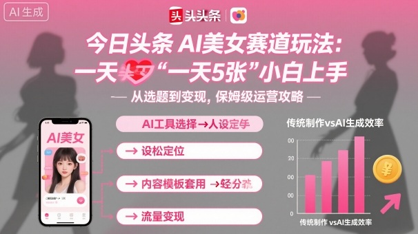 今日头条AI美女赛道玩法，一天轻松5张，小白轻松上手-千城资源网