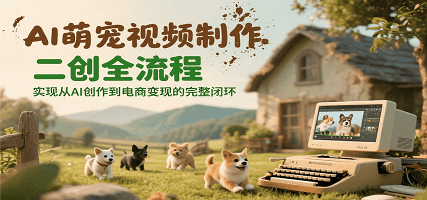 AI萌宠视频制作二创全流程，实现从AI创作到电商变现的完整闭环-千城资源网