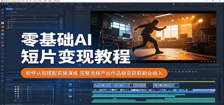 零基础AI短片变现教程：软件认知搭配实操演练，完整流程产出作品稳定获取副业收入-千城资源网