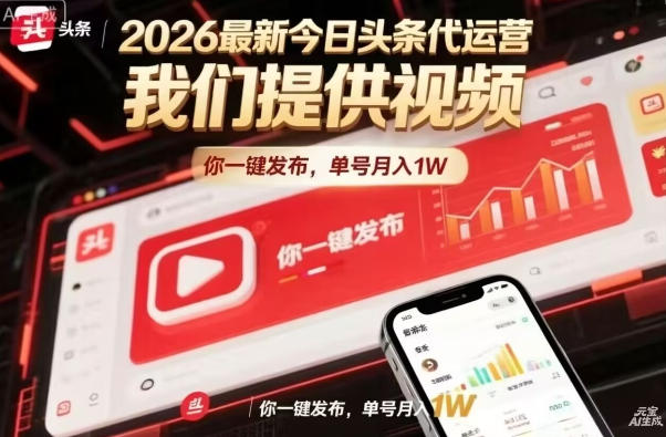 今日头条躺賺模式，你9我1，操作简单，一键发布，单机日入数百，长期合作【揭秘】-千城资源网