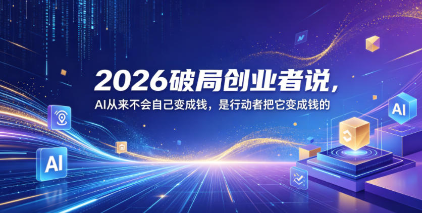 2026破局创业者说，AI从来不会自己变成钱，是行动者把它变成钱的【文档】-千城资源网