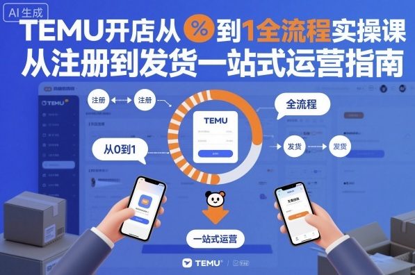 TEMU开店从0到1全流程实操课，从注册到发货一站式运营指南-千城资源网