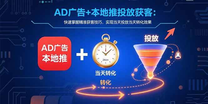 （15637期）AD广告+本地推投放获客：快速掌握精准获客技巧，实现当天投放当天转化效果-千城资源网