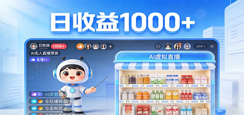 不用露脸不用说话，24小时自动卖货赚钱，全天自动直播，收益看得见-千城资源网
