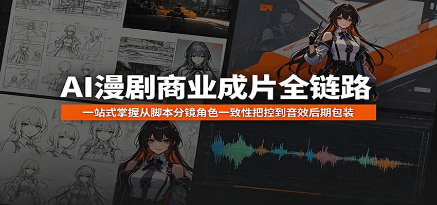 AI漫剧商业成片全链路：一站式掌握从脚本分镜角色一致性把控到音效后期包装-千城资源网