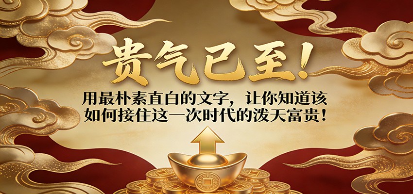 付费文章：贵气已至！用最朴素直白的文字，让你知道该如何接住这一次时代的泼天富贵！-千城资源网