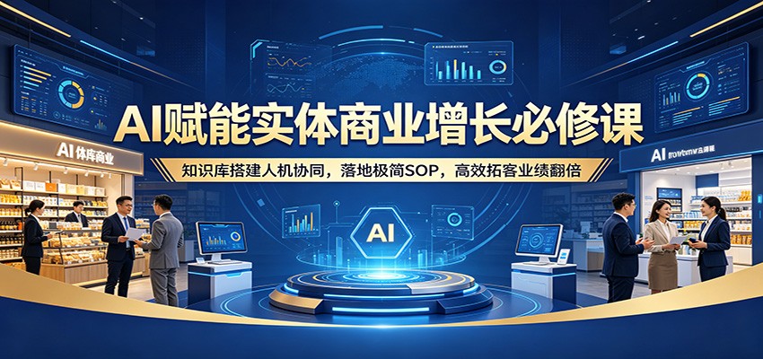 AI赋能实体商业增长必修课：知识库搭建人机协同，落地极简SOP，高效拓客业绩翻倍-千城资源网