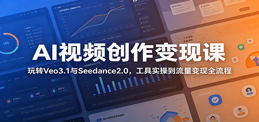 AI视频创作变现课：玩转Veo3.1与Seedance2.0，工具实操到流量变现全流程-千城资源网