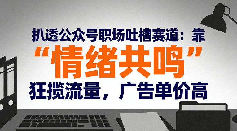 扒透公众号职场吐槽赛道：靠“情绪共鸣”狂揽流量，广告单价高-千城资源网