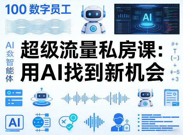 你的AI数字员工100个智能体，超级流量私房课，用AI找到新机会-千城资源网