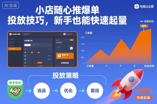 小店随心推爆单投放技巧，新手也能快速起量-千城资源网