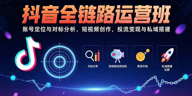 （15525期）抖音全链路运营班：账号定位与对标分析，短视频创作，投流变现与私域搭建-千城资源网