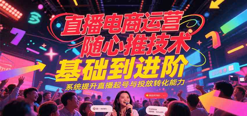 直播电商运营随心推投放技术基础到进阶，系统提升直播起号与投放转化能力-千城资源网