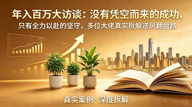 （18891期）年入百万大访谈-更新：没有凭空而来的成功，只有全力以赴的坚守，多位大佬真实拆解逆风翻盘路-千城资源网